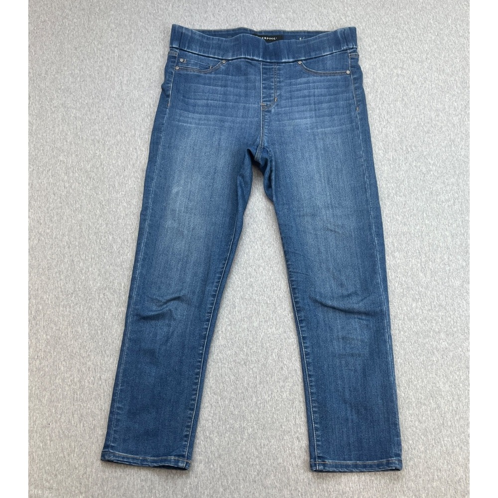 Liverpool Jeans Womens 8/29 Blue Cotton Blend Stretch Pull On Capri Mid-Rise